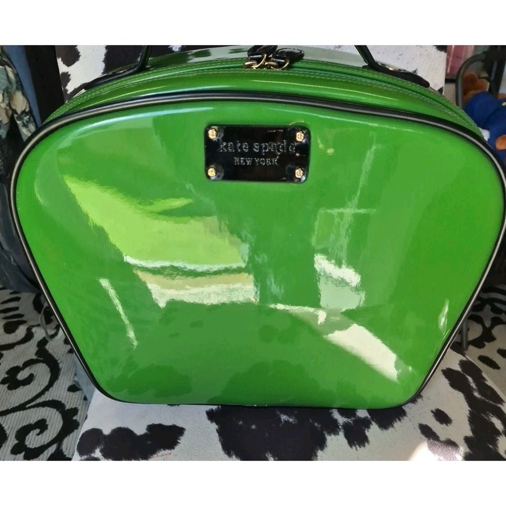 Kate Spade Emerald Green Patent leather Duchess Boarding Bag Carry On RARE